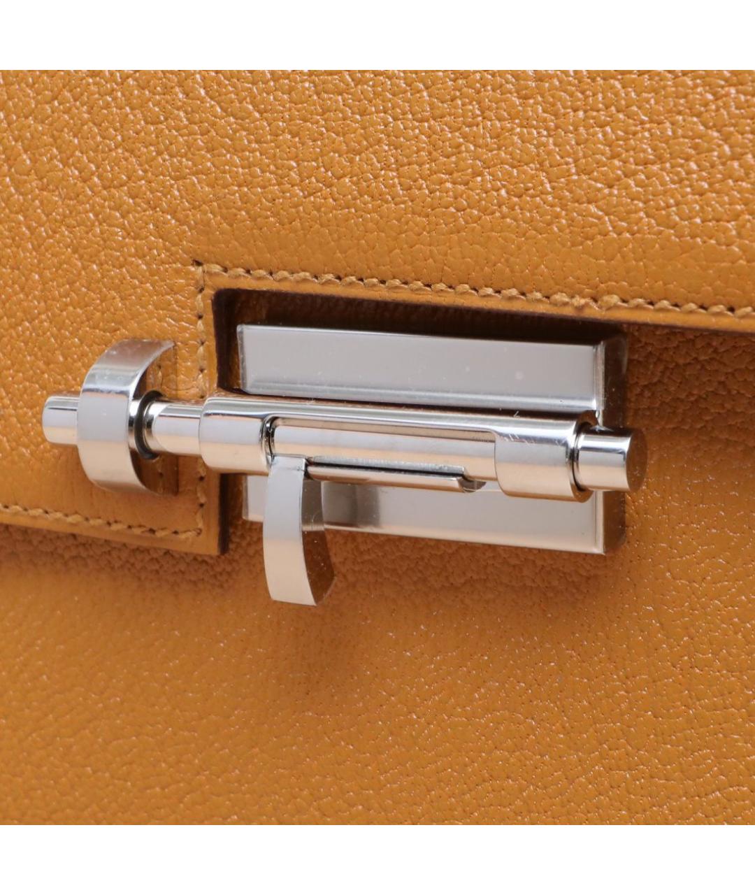 HERMES Горчичная кожаная сумка через плечо, фото 8