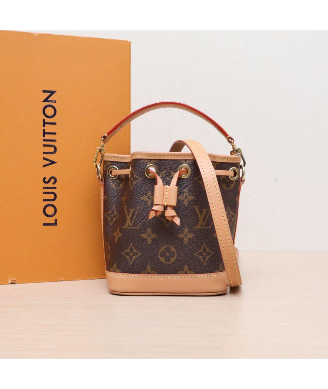 LOUIS VUITTON Коричневая кожаная сумка через плечо, фото 2