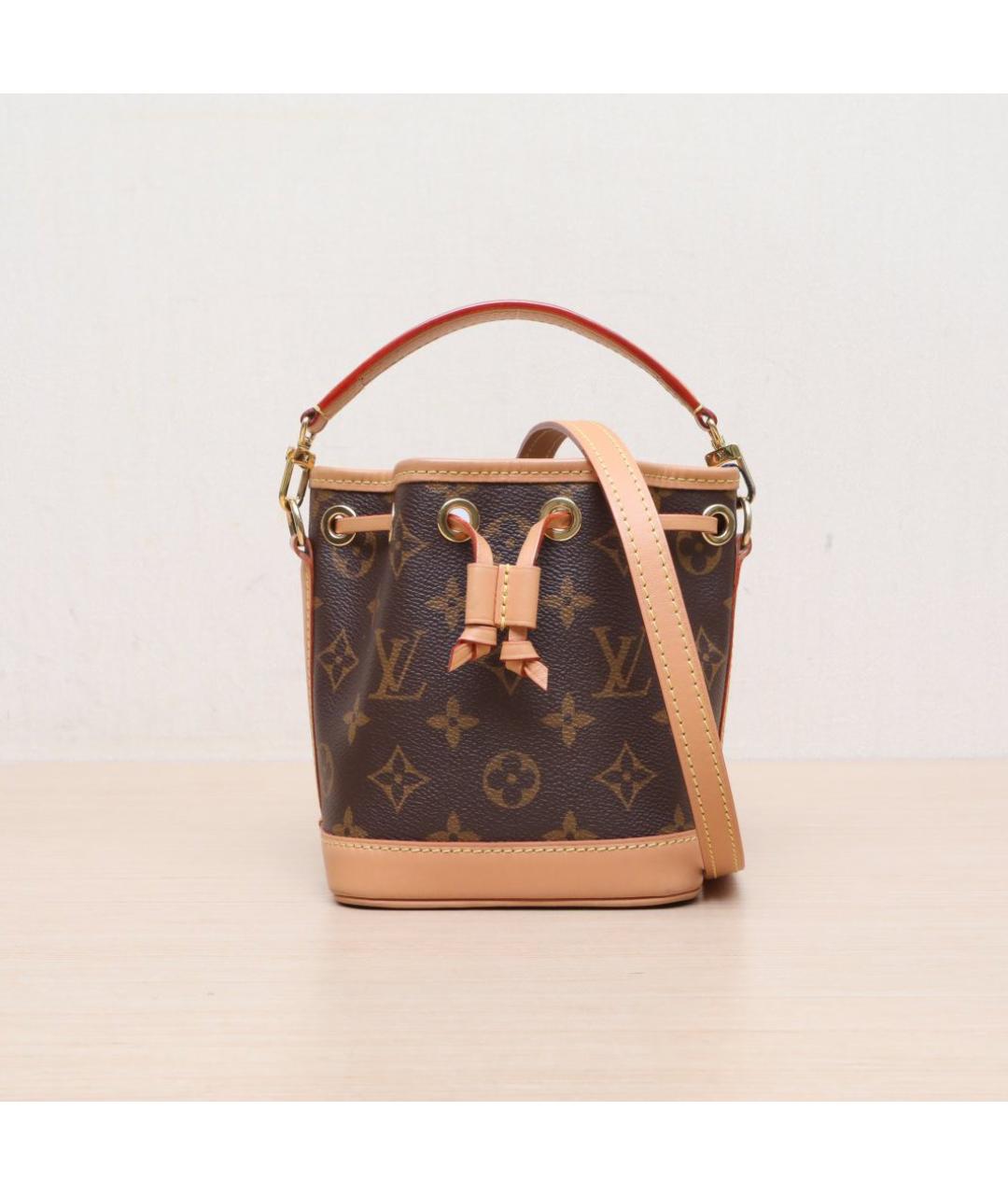 LOUIS VUITTON Коричневая кожаная сумка через плечо, фото 3