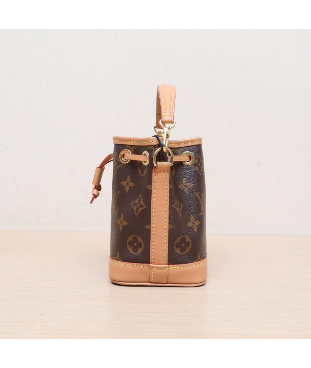 LOUIS VUITTON Коричневая кожаная сумка через плечо, фото 5