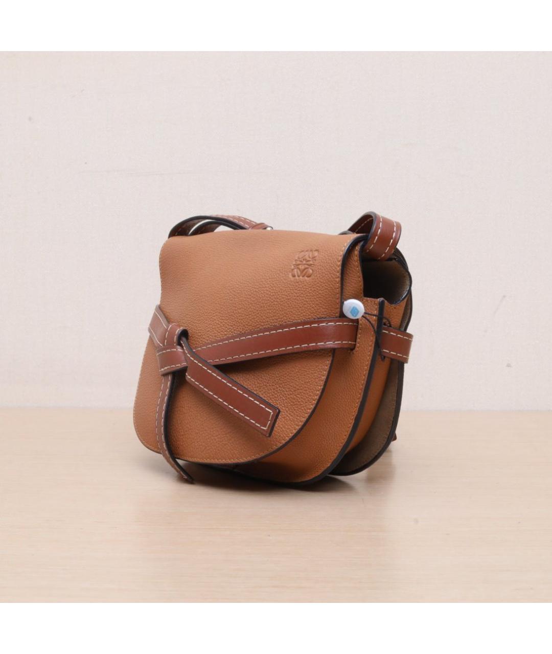 LOEWE Коричневая кожаная сумка через плечо, фото 4