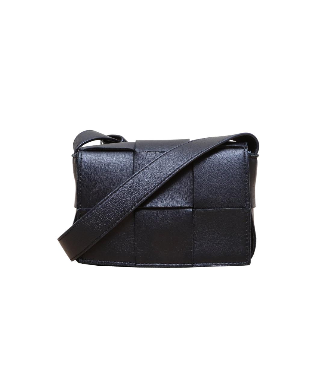 BOTTEGA VENETA Черная кожаная сумка через плечо, фото 1