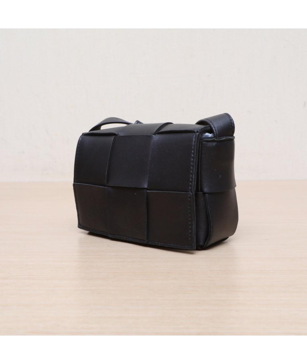 BOTTEGA VENETA Черная кожаная сумка через плечо, фото 4
