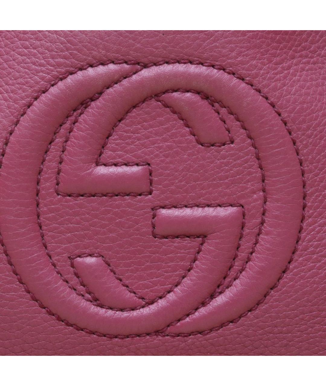 GUCCI Бордовая кожаная сумка через плечо, фото 8