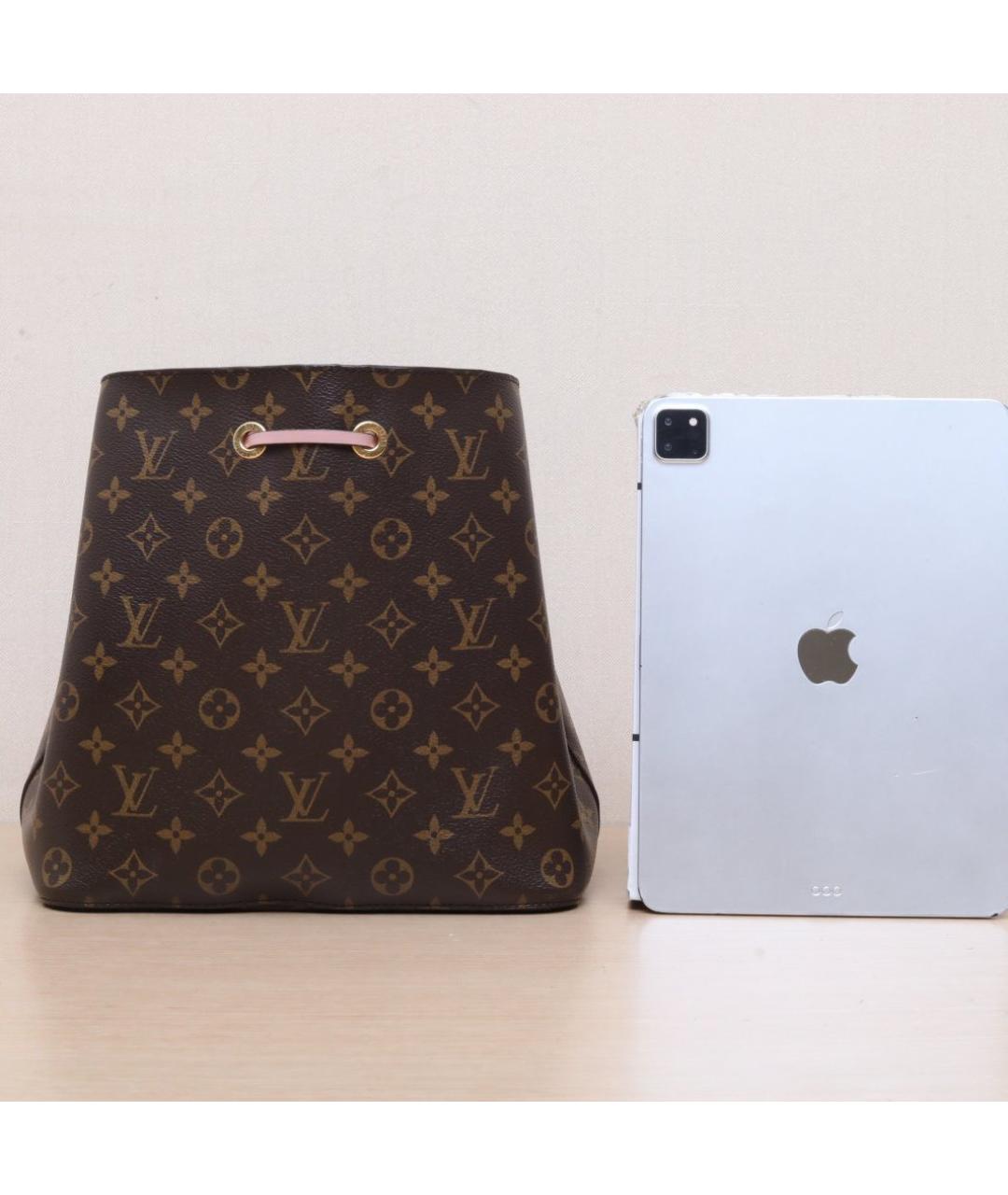 LOUIS VUITTON Коричневая кожаная сумка через плечо, фото 7