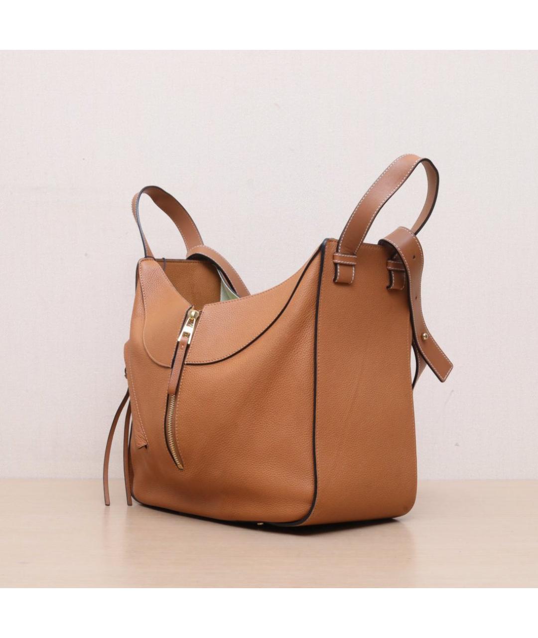 LOEWE Коричневая кожаная сумка через плечо, фото 4
