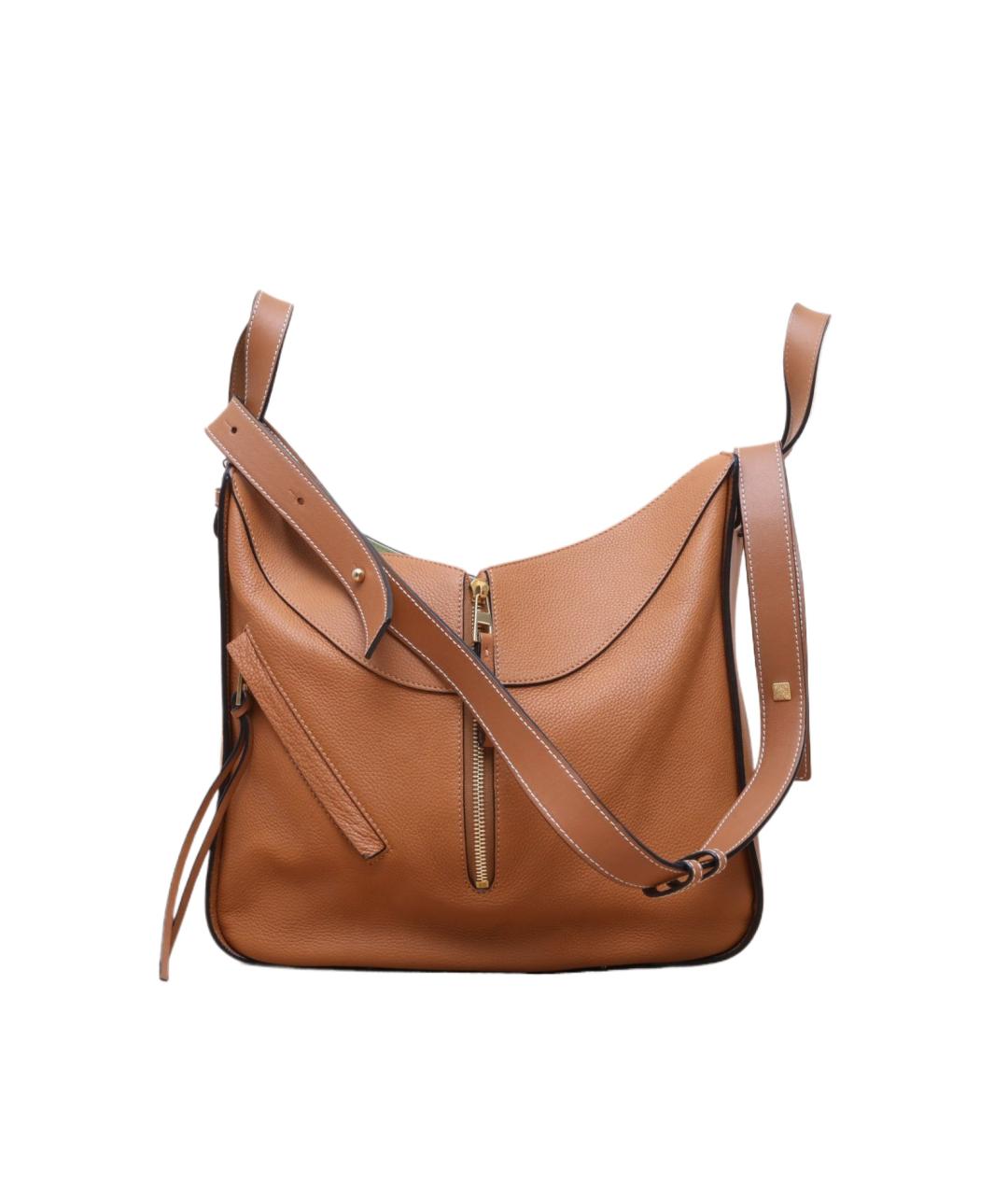 LOEWE Коричневая кожаная сумка через плечо, фото 1