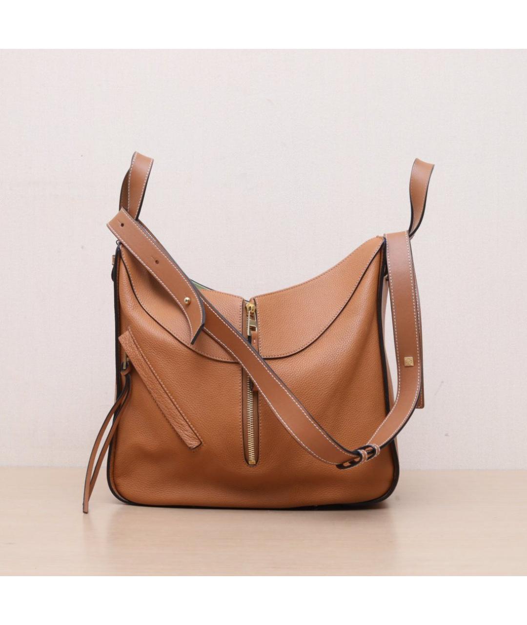 LOEWE Коричневая кожаная сумка через плечо, фото 3