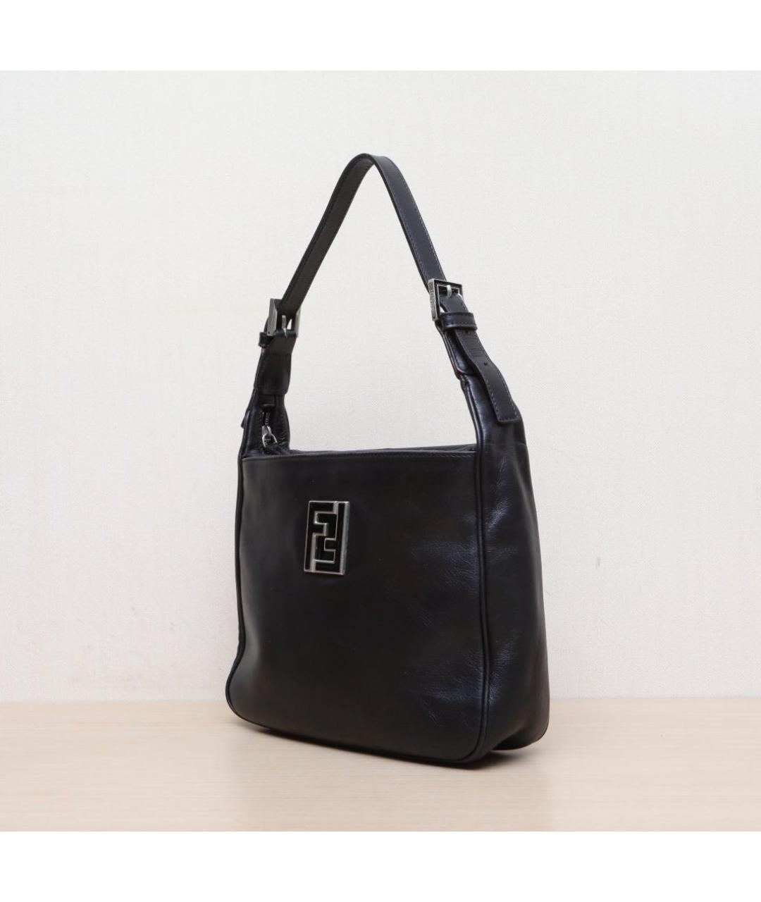 FENDI Черная кожаная сумка через плечо, фото 4