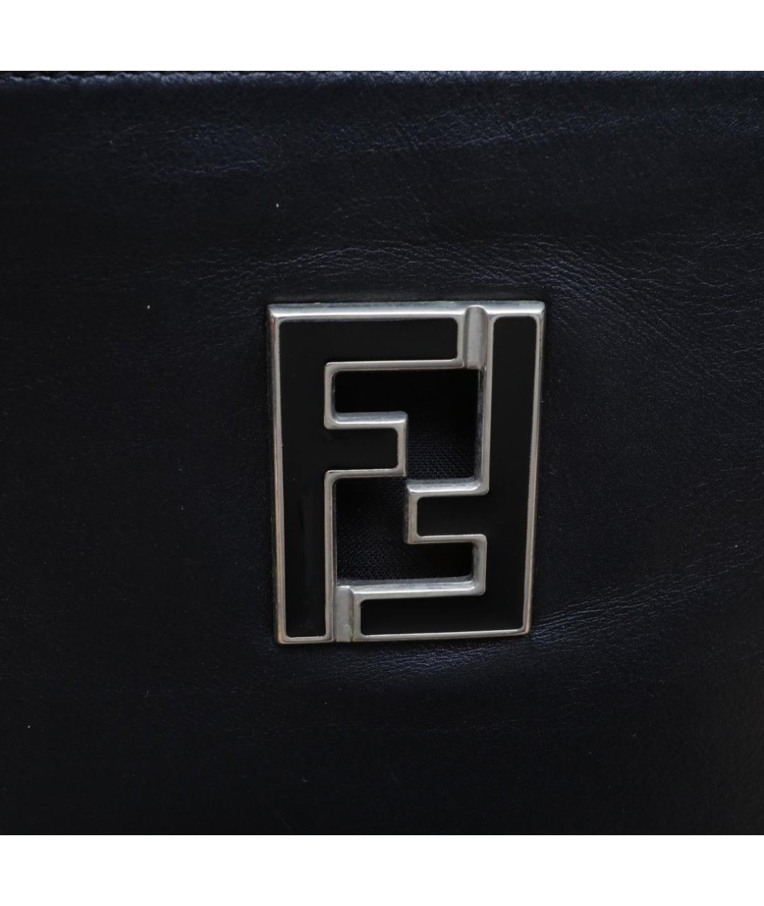 FENDI Черная кожаная сумка через плечо, фото 8