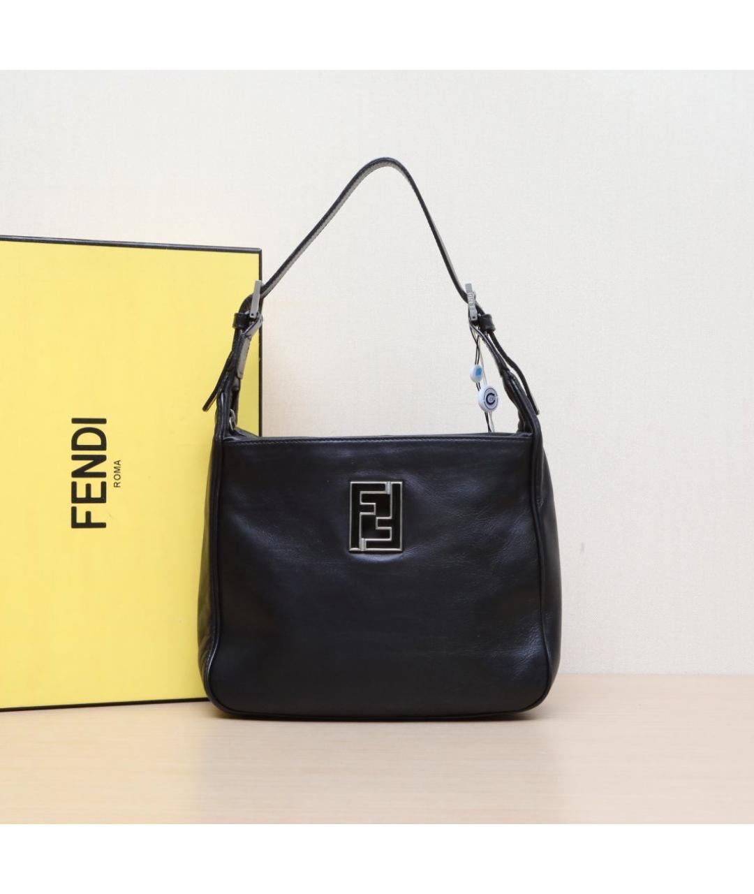 FENDI Черная кожаная сумка через плечо, фото 2