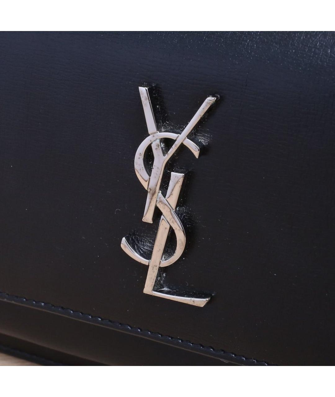 SAINT LAURENT Черная кожаная сумка через плечо, фото 8