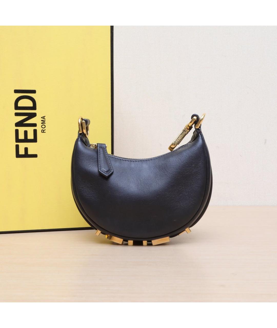 FENDI Черная кожаная сумка через плечо, фото 2