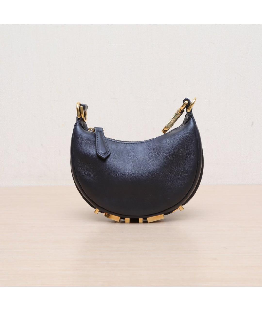 FENDI Черная кожаная сумка через плечо, фото 3