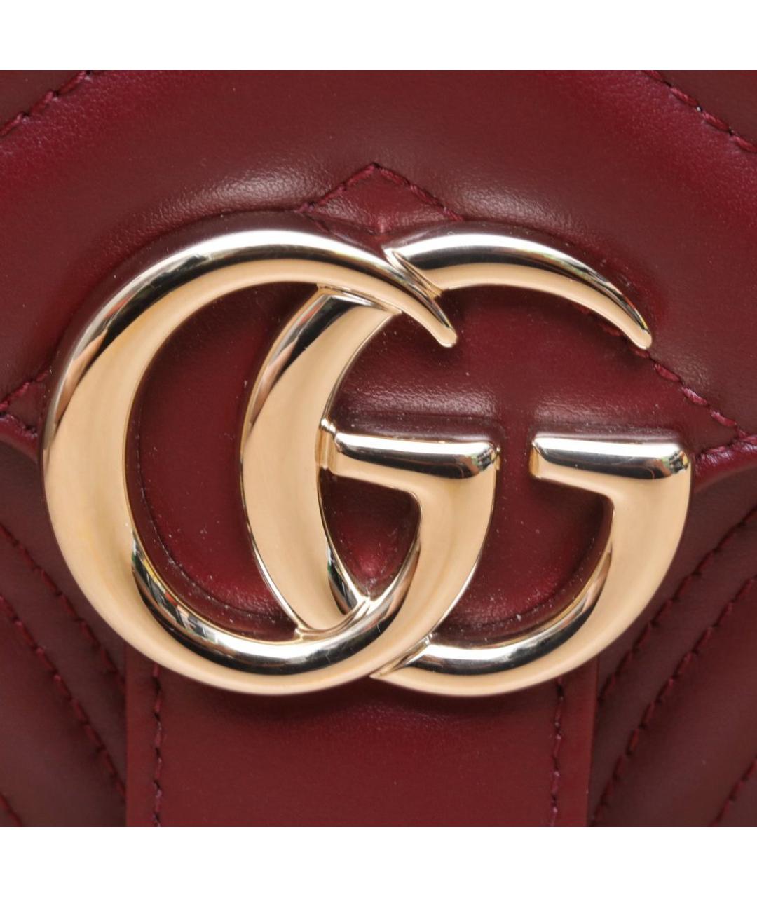 GUCCI Бордовая кожаная сумка через плечо, фото 8