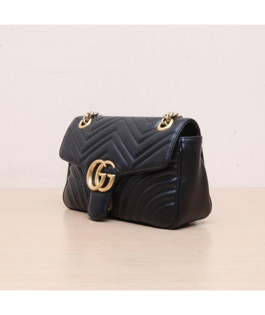 GUCCI Черная кожаная сумка через плечо, фото 4