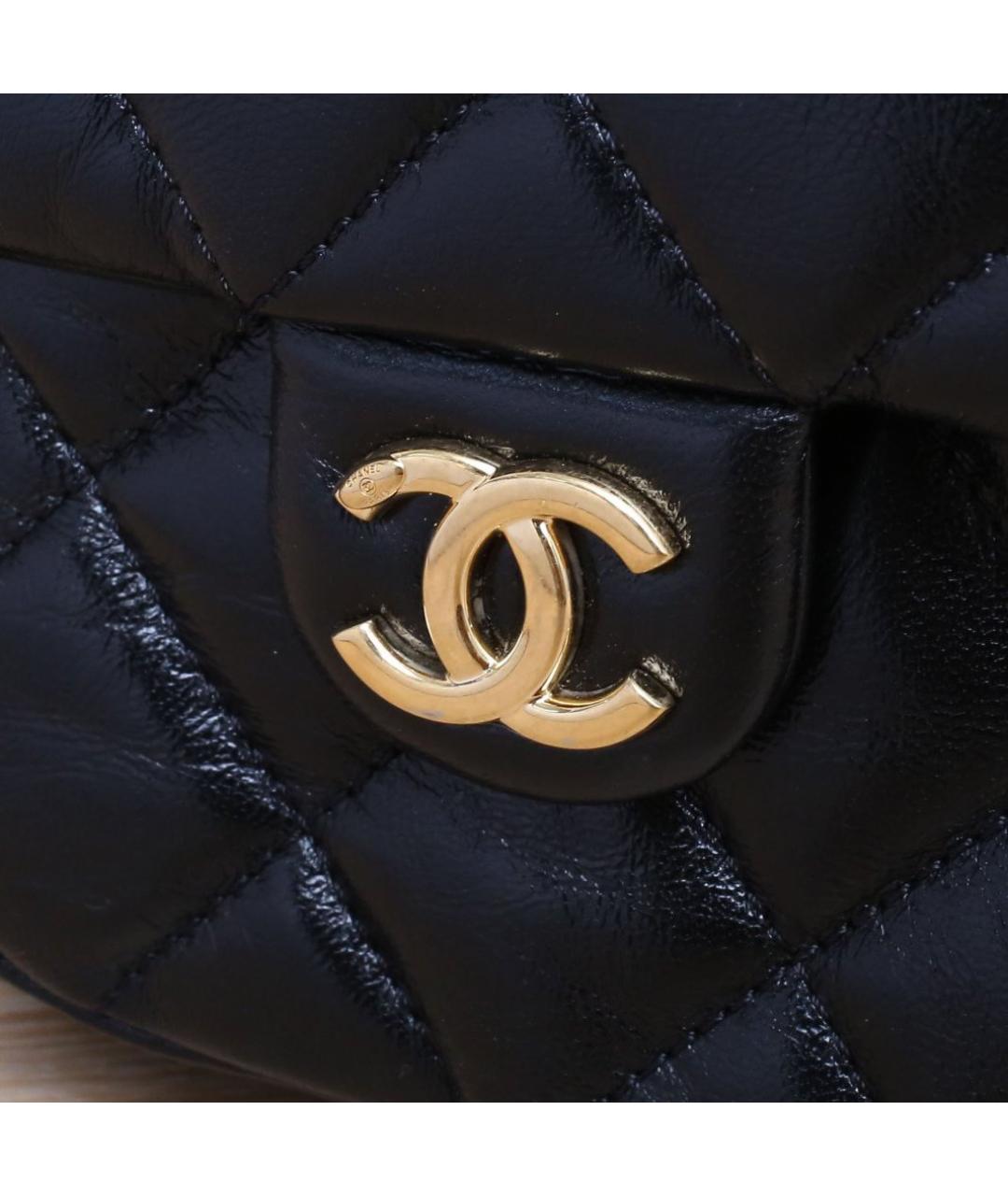 CHANEL Черная кожаная сумка через плечо, фото 8