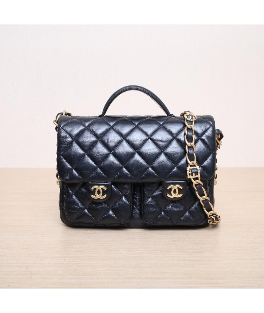CHANEL Черная кожаная сумка через плечо, фото 3