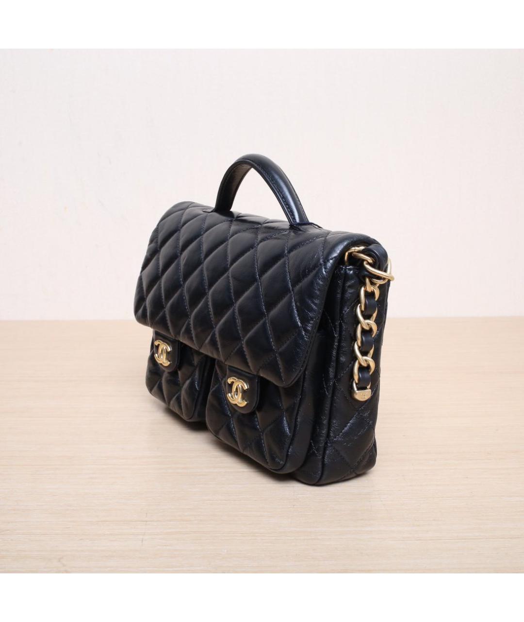 CHANEL Черная кожаная сумка через плечо, фото 4