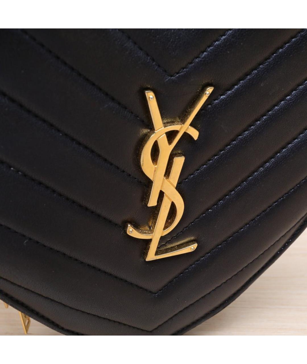 SAINT LAURENT Черная кожаная сумка через плечо, фото 8