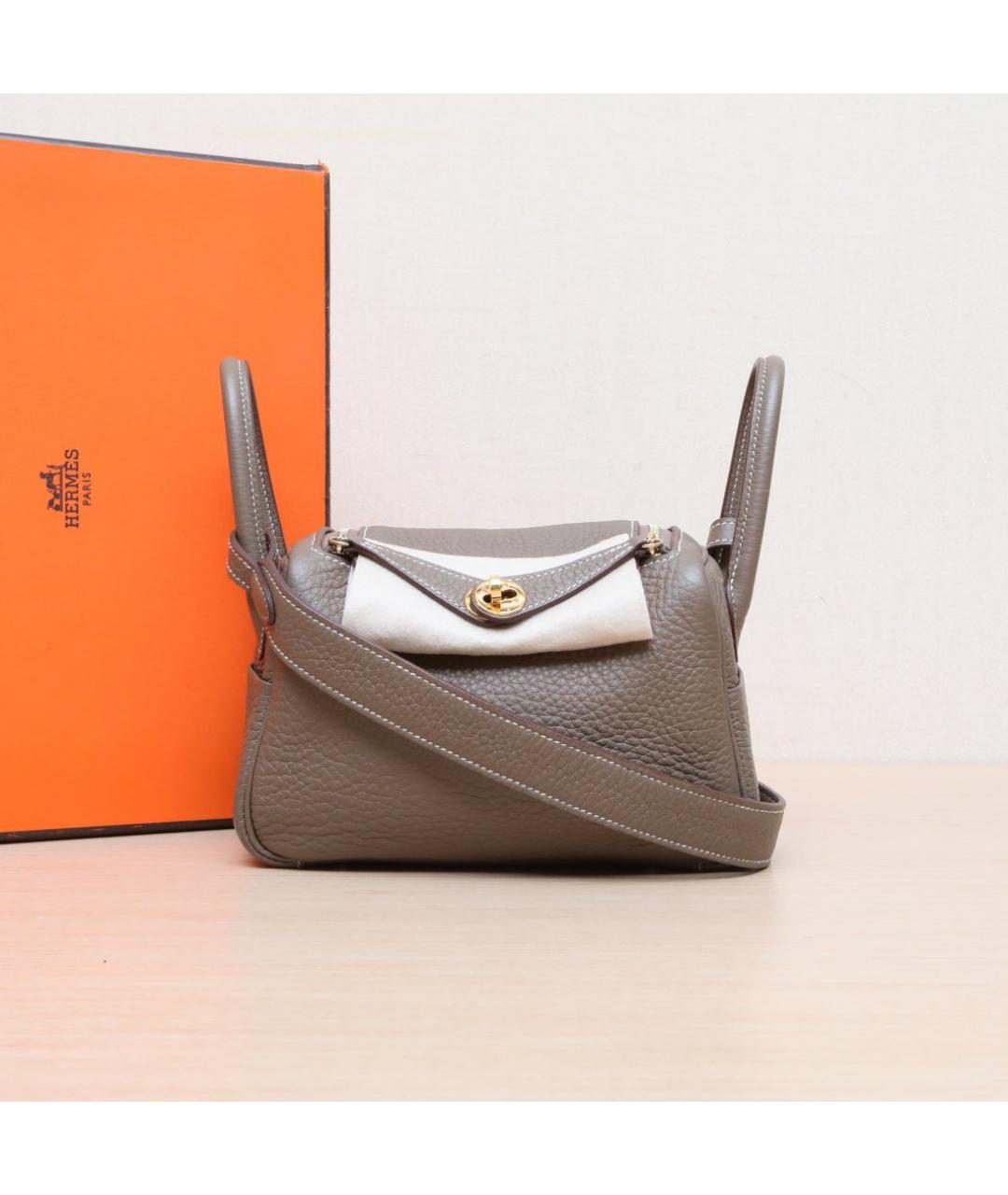 HERMES Коричневая кожаная сумка тоут, фото 2