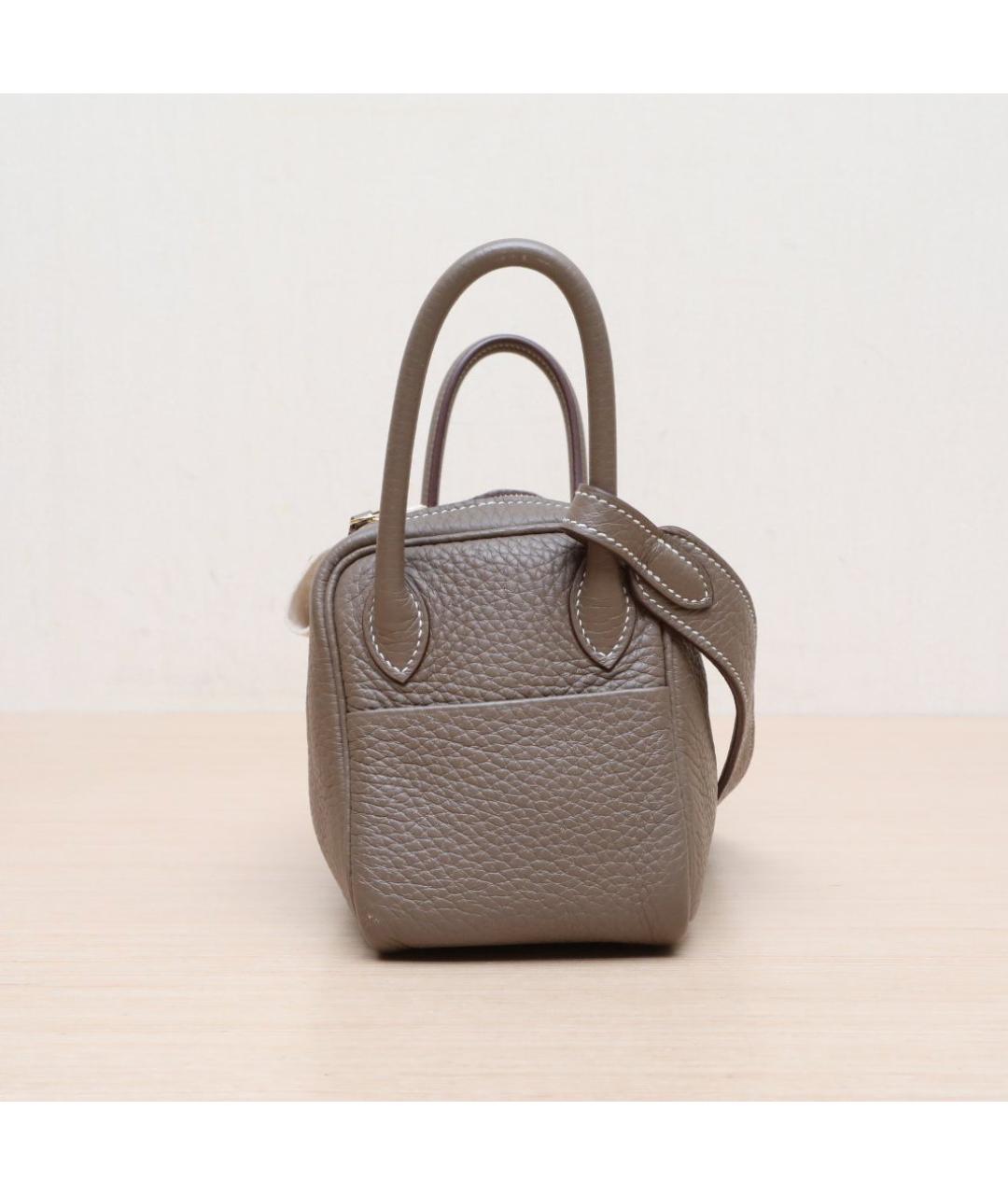 HERMES Коричневая кожаная сумка тоут, фото 5