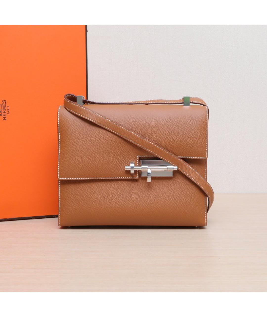 HERMES Коричневая кожаная сумка через плечо, фото 2