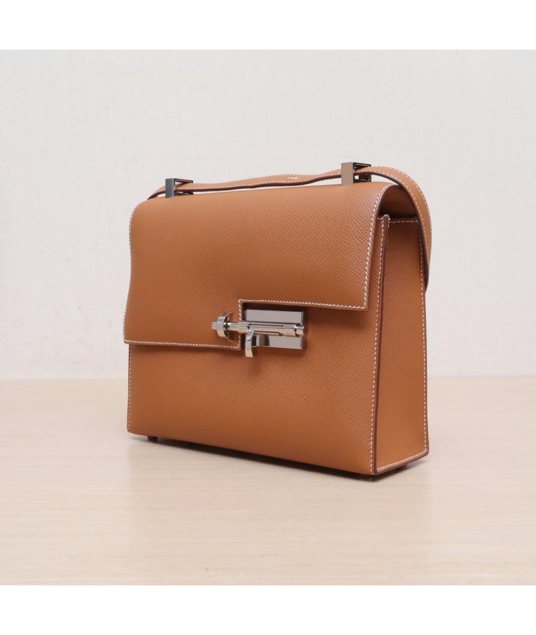 HERMES Коричневая кожаная сумка через плечо, фото 4