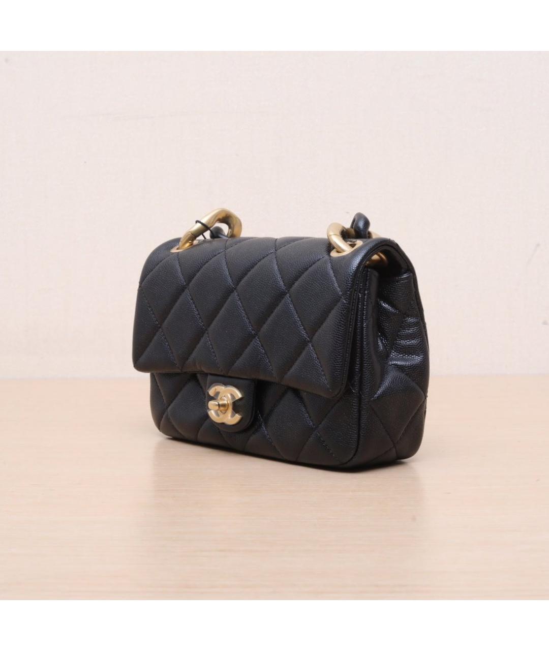 CHANEL Черная кожаная сумка через плечо, фото 4