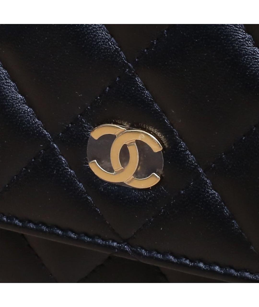 CHANEL Черная кожаная сумка через плечо, фото 8