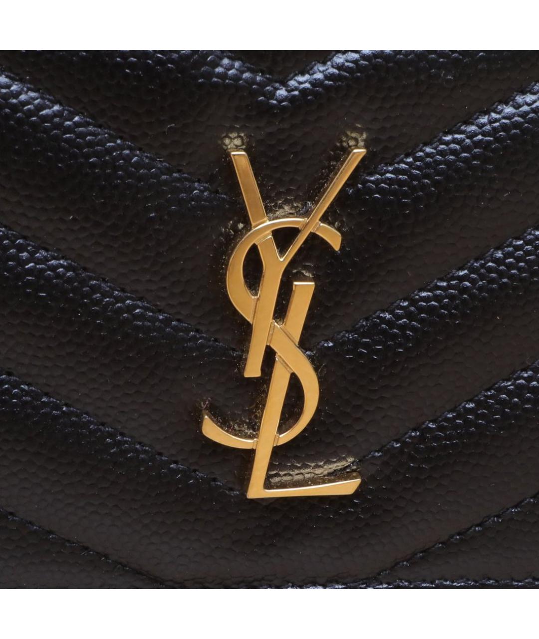 SAINT LAURENT Черный кожаный кошелек, фото 8