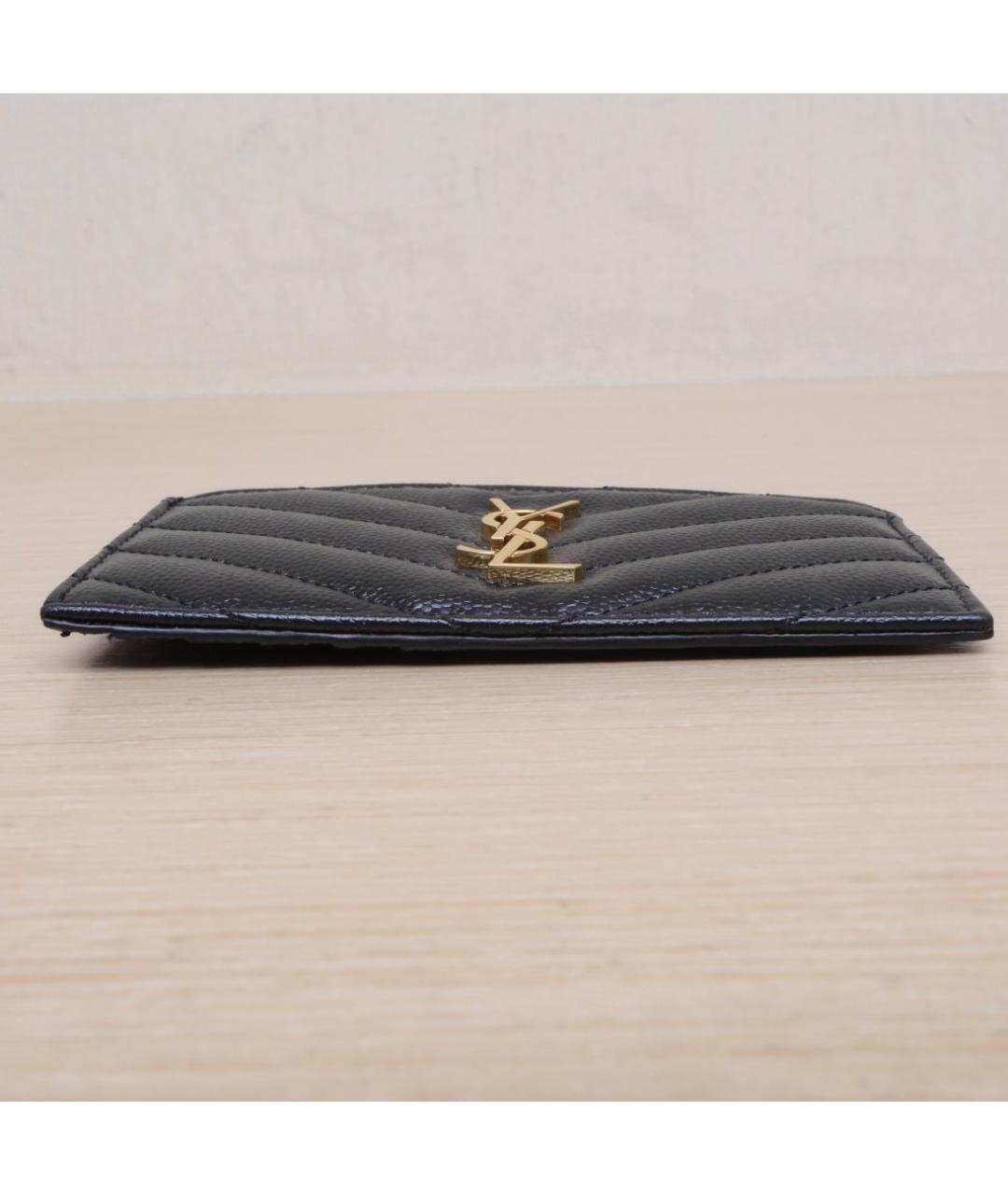 SAINT LAURENT Черный кожаный кошелек, фото 9