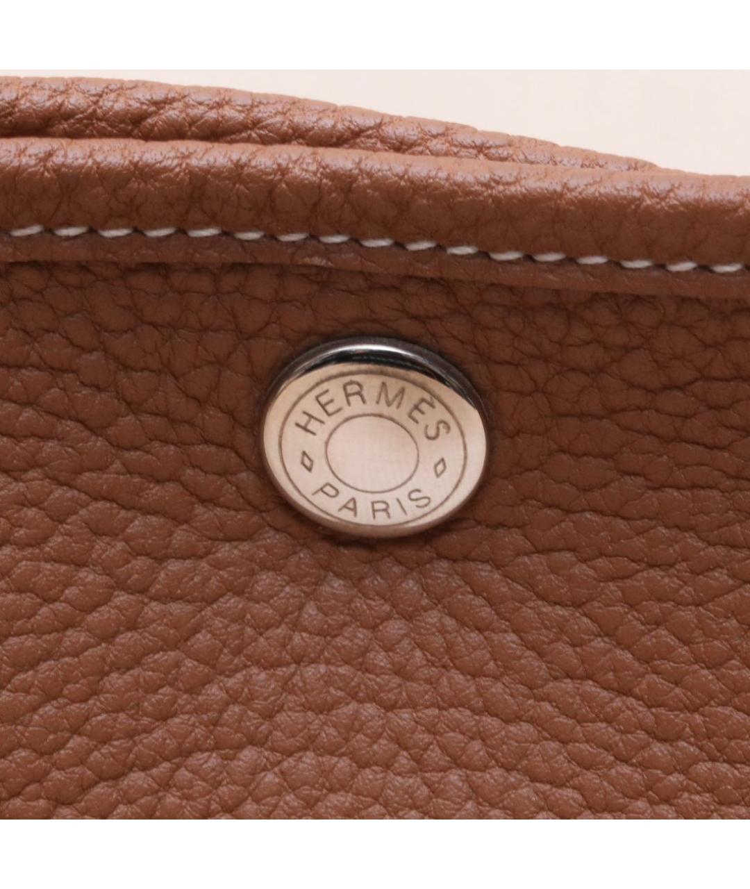 HERMES Коричневая кожаная сумка тоут, фото 8