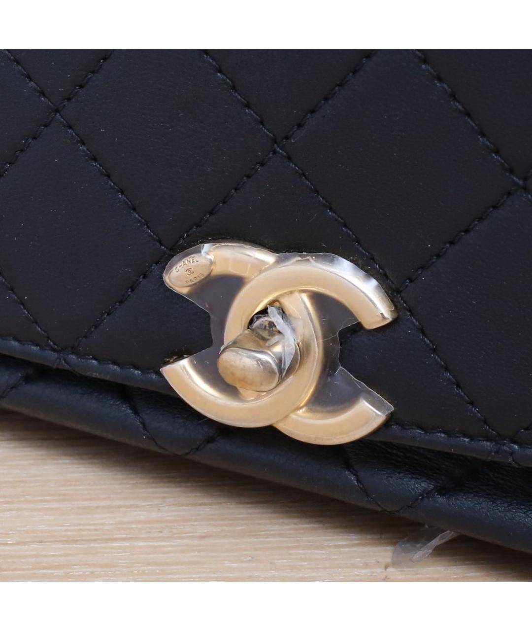CHANEL Черная кожаная сумка через плечо, фото 8