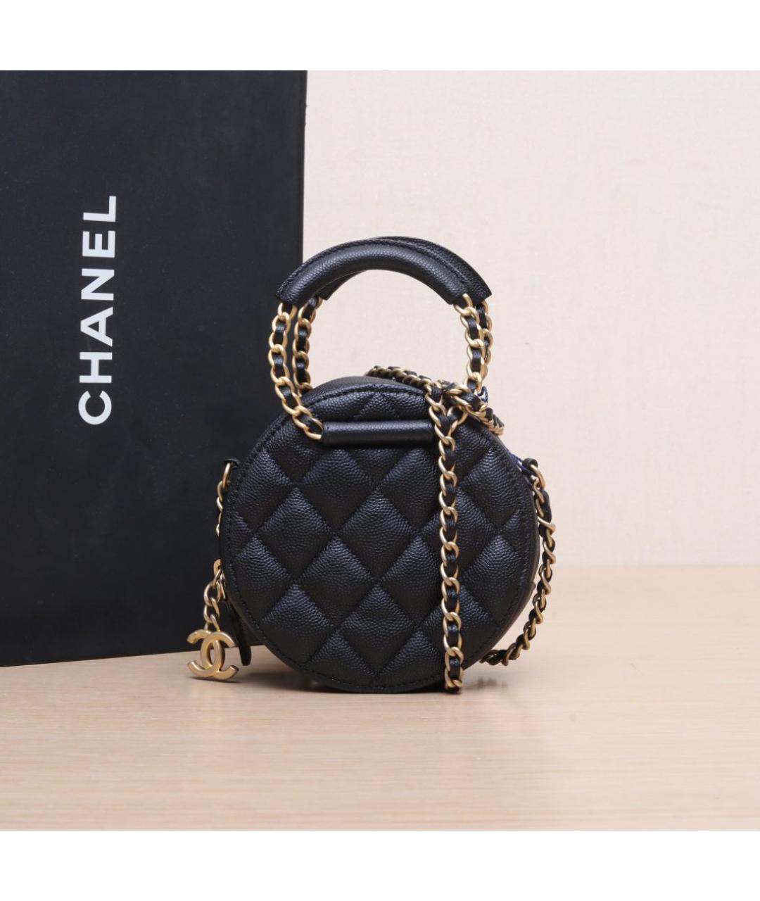 CHANEL Черная кожаная сумка через плечо, фото 2