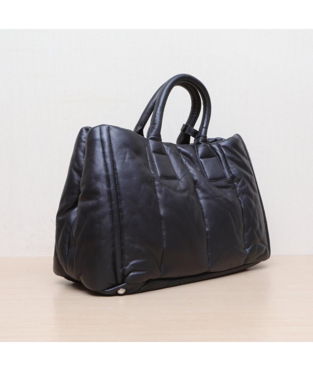 PRADA Черная кожаная сумка тоут, фото 6