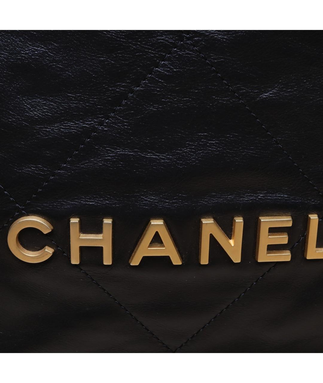 CHANEL Черная кожаная сумка тоут, фото 8