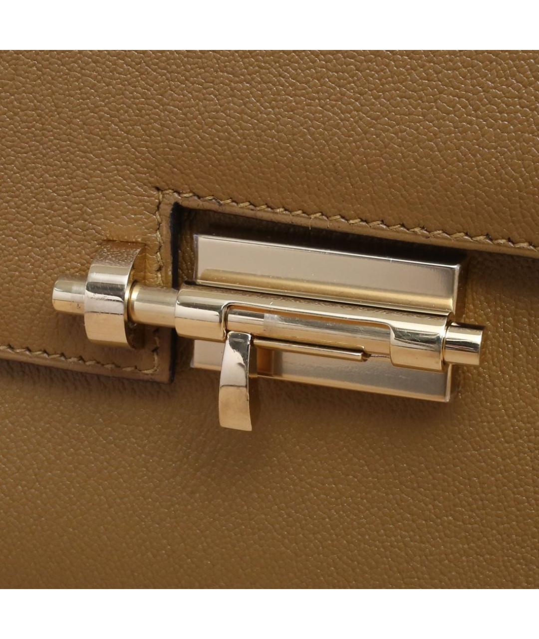 HERMES Горчичная кожаная сумка через плечо, фото 8