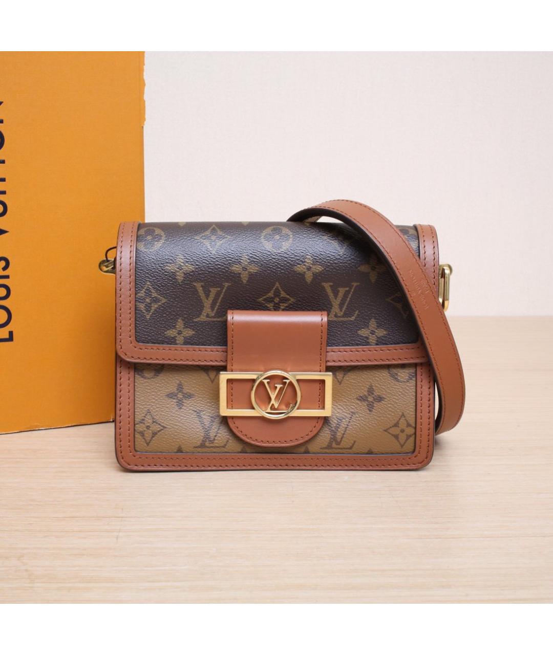 LOUIS VUITTON Коричневая кожаная сумка через плечо, фото 2