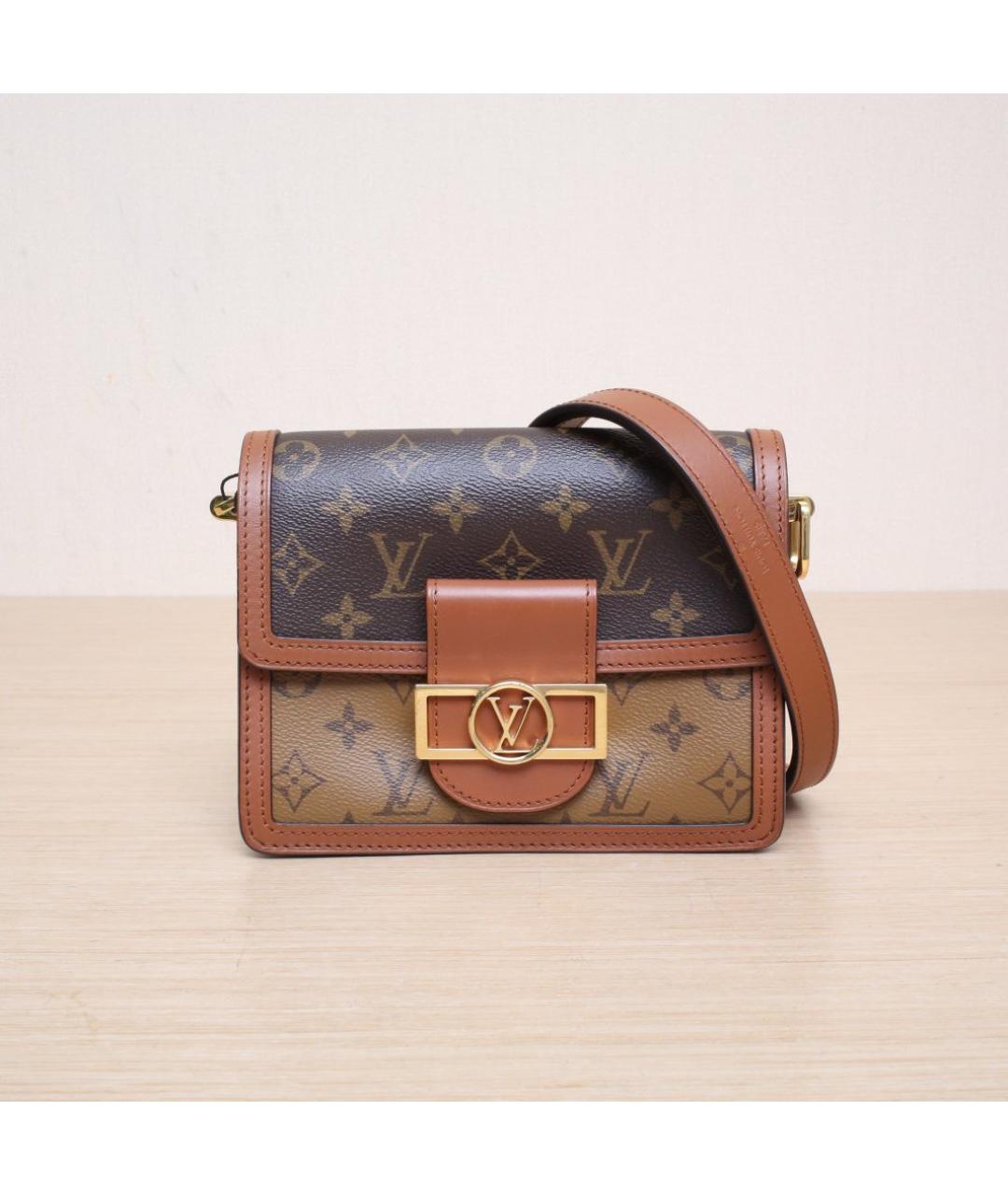 LOUIS VUITTON Коричневая кожаная сумка через плечо, фото 3