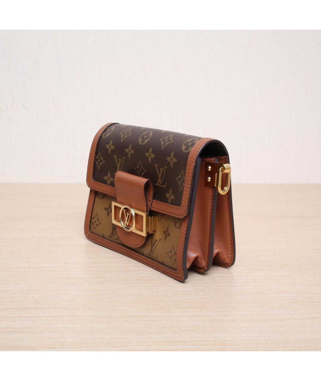 LOUIS VUITTON Коричневая кожаная сумка через плечо, фото 4
