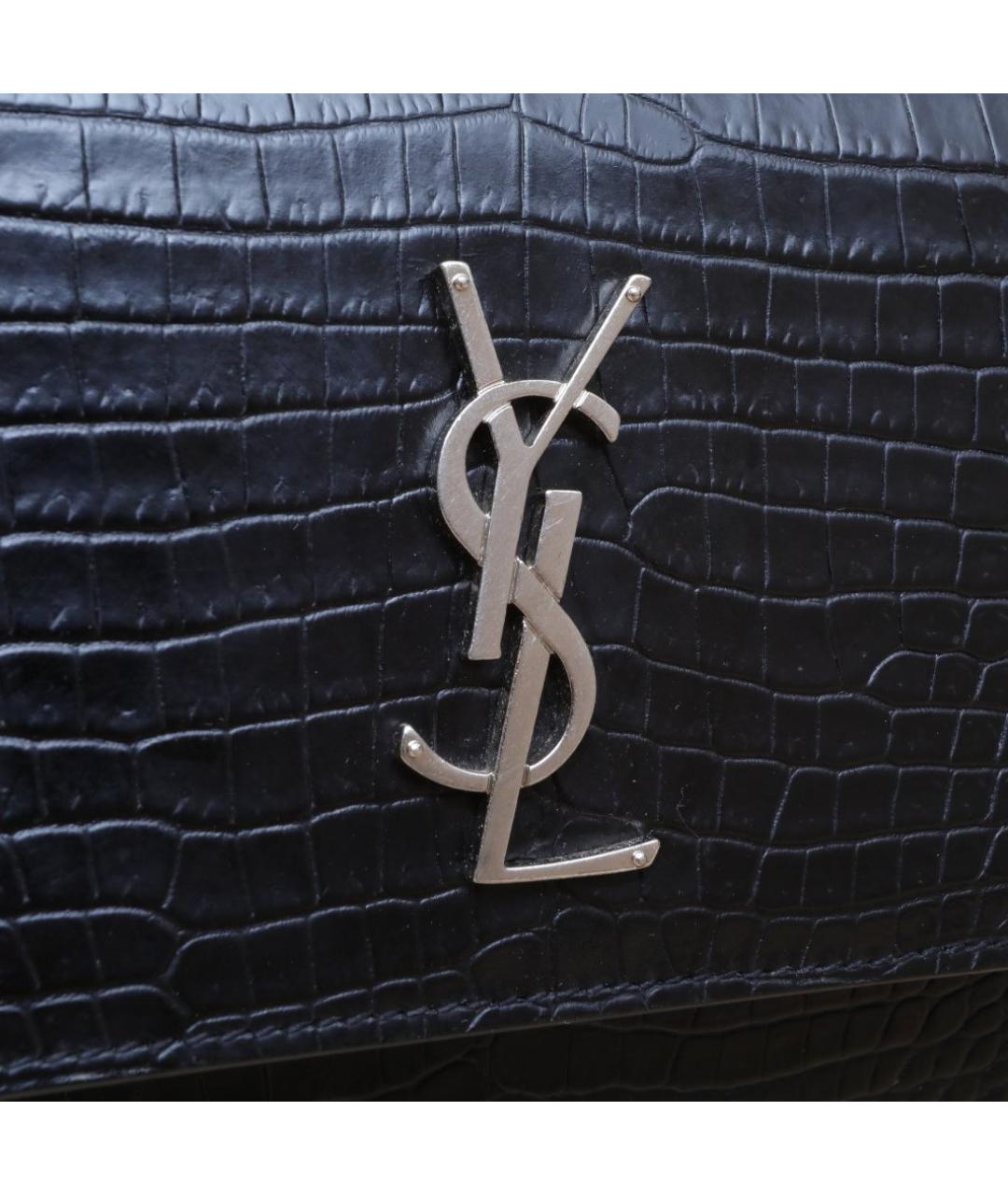 SAINT LAURENT Черная кожаная сумка через плечо, фото 8
