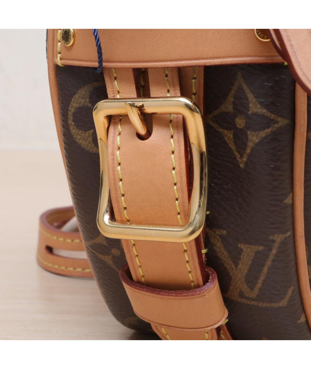 LOUIS VUITTON Коричневая кожаная сумка через плечо, фото 8
