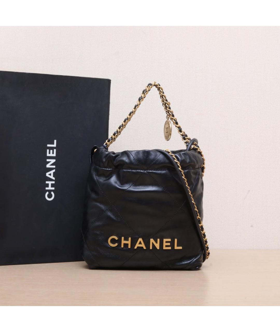 CHANEL Черная кожаная сумка через плечо, фото 2