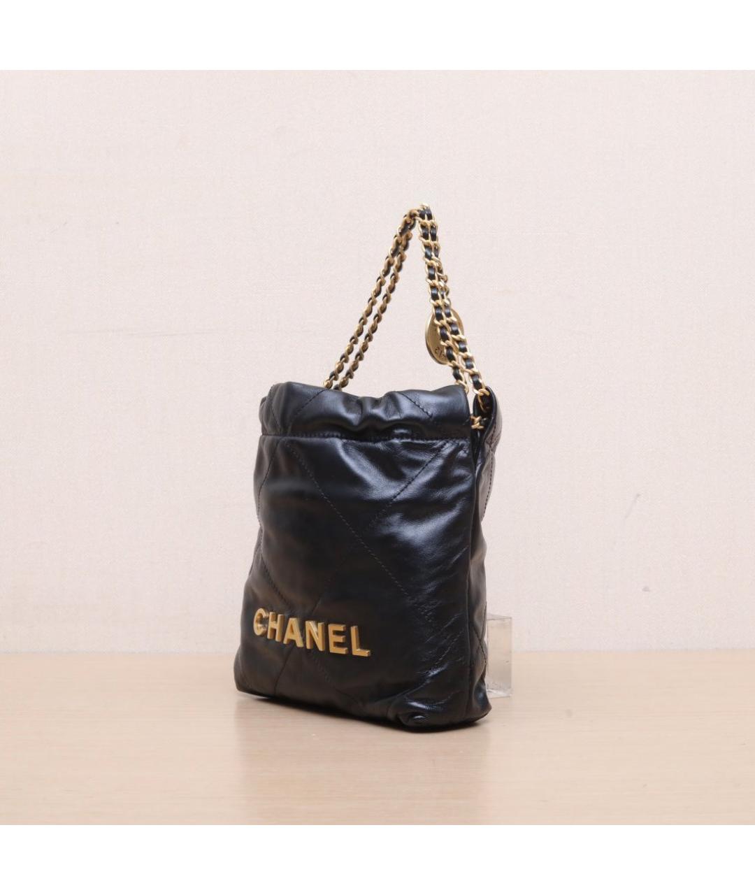CHANEL Черная кожаная сумка через плечо, фото 4