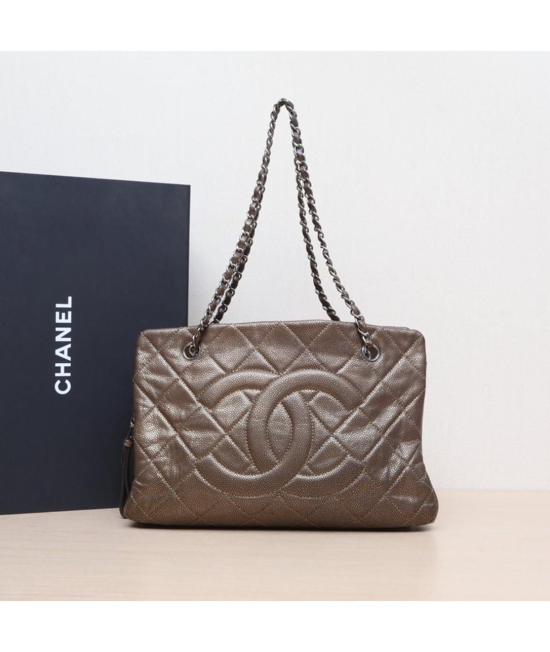 CHANEL Золотая сумка через плечо, фото 2