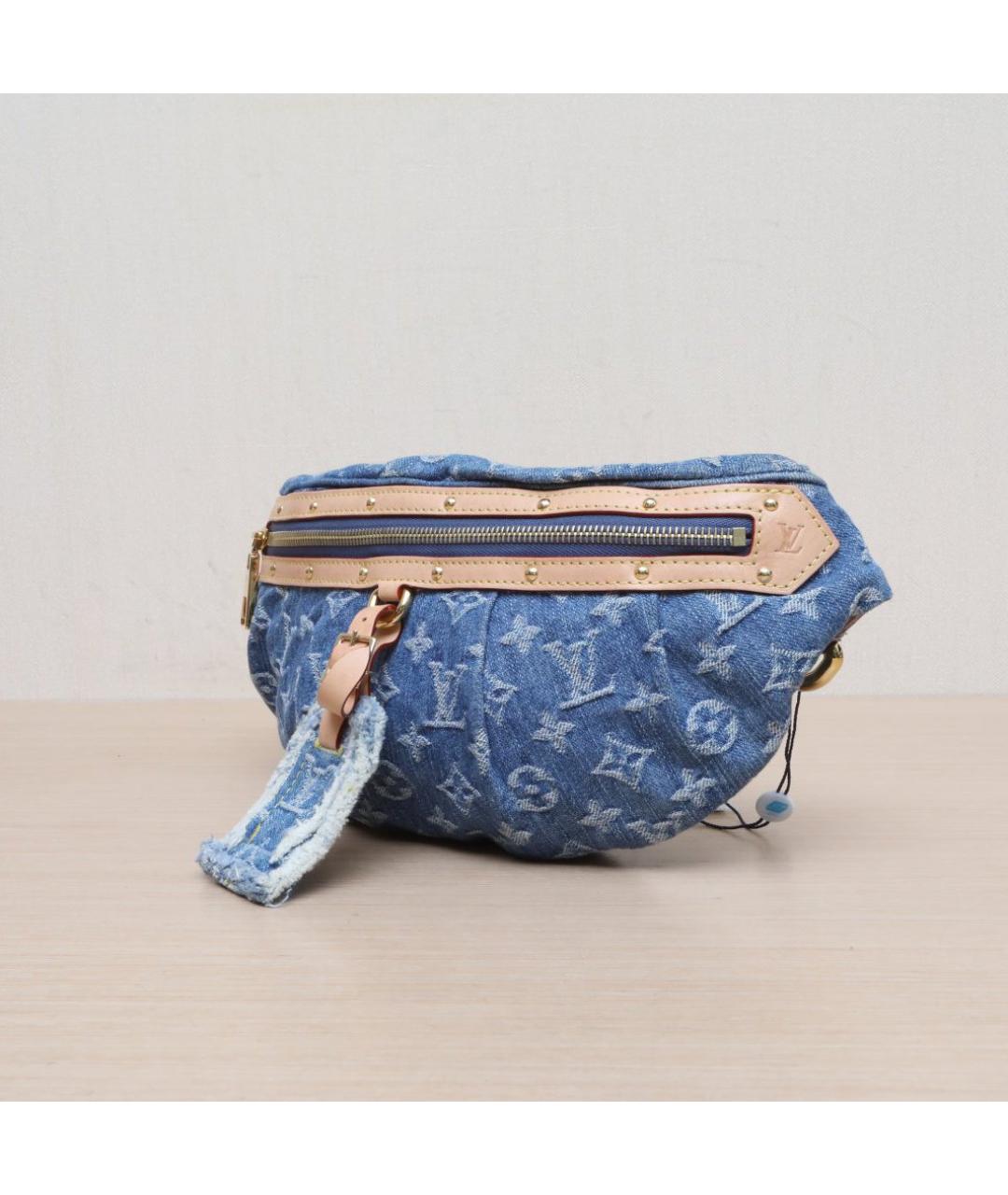 LOUIS VUITTON Синяя деним поясная сумка, фото 4