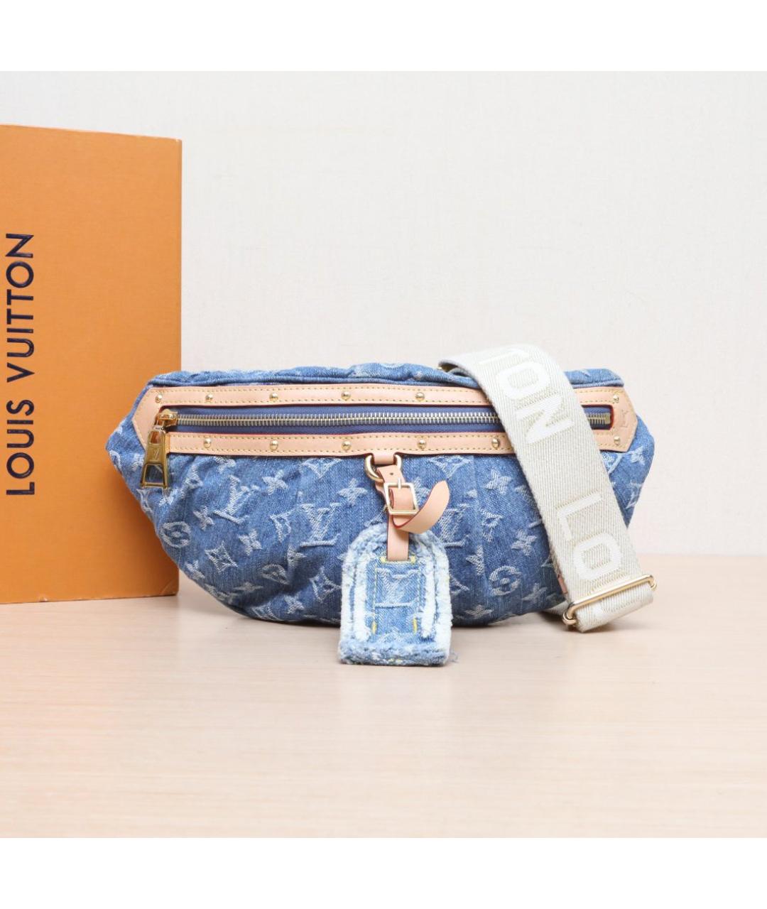 LOUIS VUITTON Синяя деним поясная сумка, фото 2