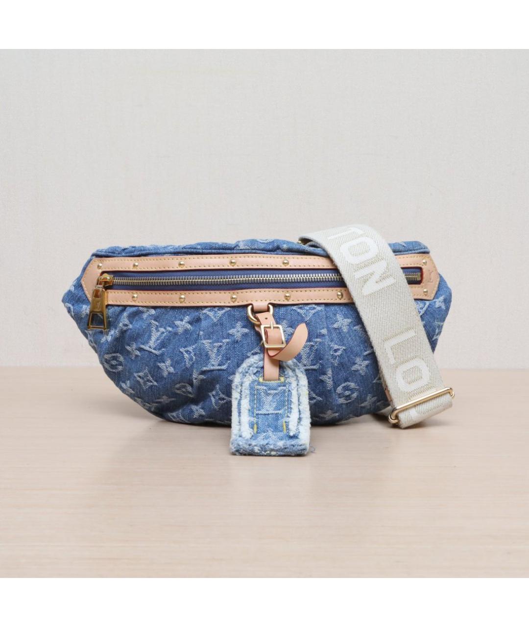 LOUIS VUITTON Синяя деним поясная сумка, фото 3