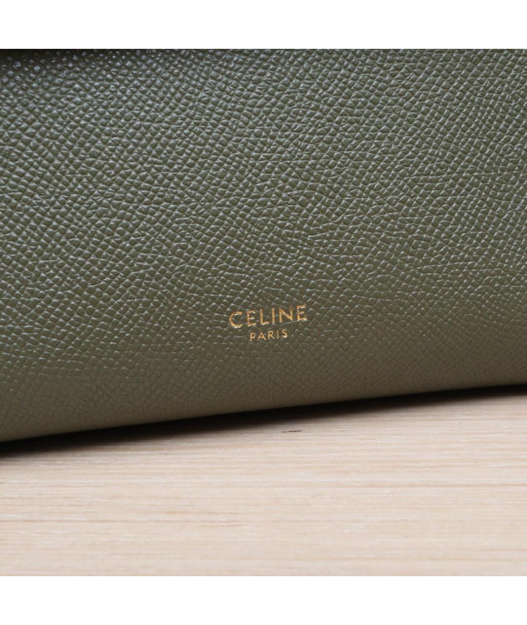 CELINE Зеленая кожаная сумка через плечо, фото 8